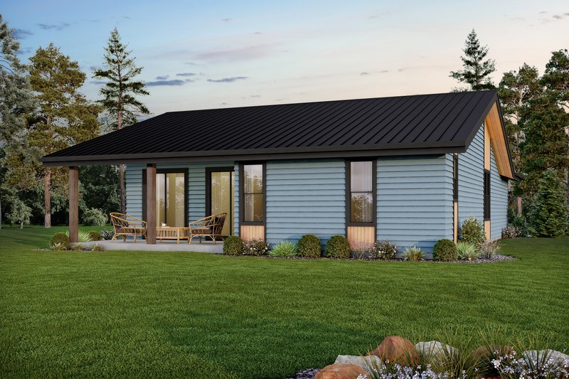 Dream House Plan - Exterior - Rear Elevation for Contemporary House Plan #48-1056 - 3 bed, 2 bath