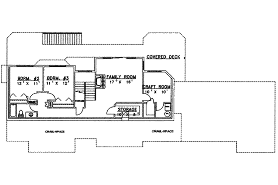 Floor Plan - Lower Floor for Traditional House Plan #117-241 - 3 bed, 4 bath