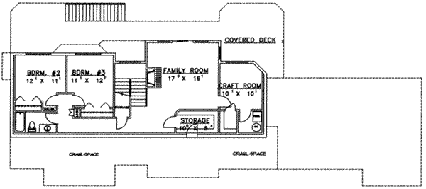 Architectural House Design - Traditional Floor Plan - Lower Floor Plan #117-241