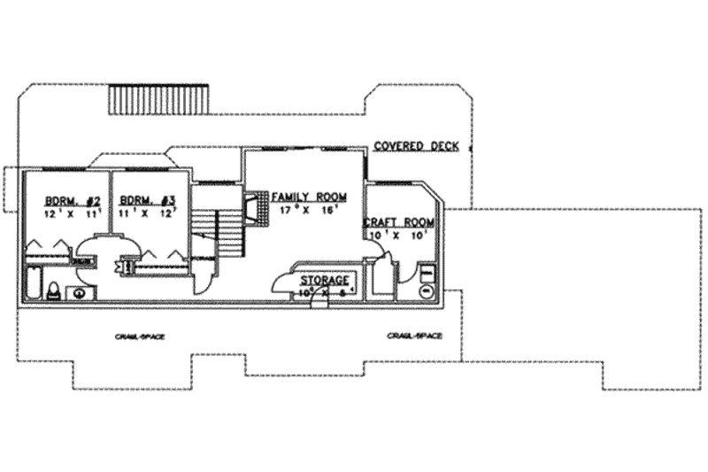 Architectural House Design - Floor Plan - Lower Floor for Traditional House Plan #117-241 - 3 bed, 4 bath