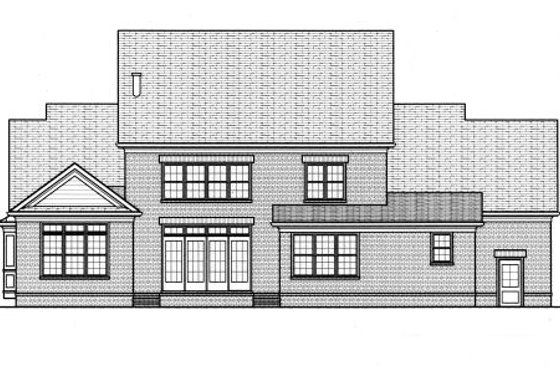 Exterior - Rear Elevation for Colonial House Plan #413-810 - 4 bed, 4 bath