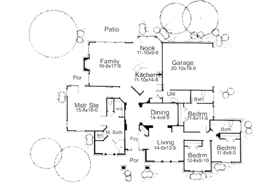 Floor Plan - Main Floor for Traditional House Plan #120-124 - 4 bed, 3 bath