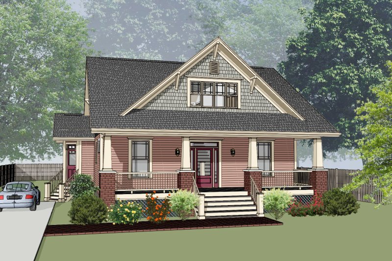 House Blueprint - Bungalow Exterior - Front Elevation Plan #79-356