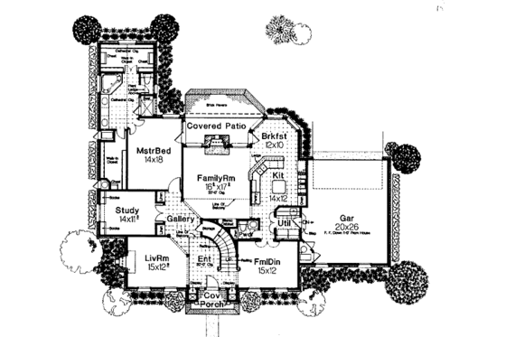 Floor Plan - Main Floor for Colonial House Plan #310-502 - 5 bed, 3.5 bath