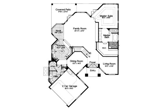 Floor Plan - Main Floor for European House Plan #417-336 - 3 bed, 2.5 bath