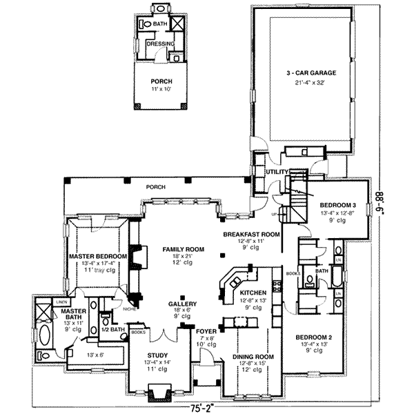 Dream House Plan - European Floor Plan - Main Floor Plan #410-130