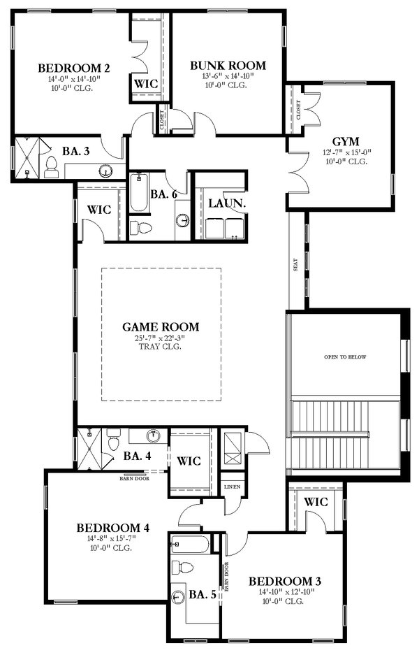 Contemporary Style House Plan - 6 Beds 6.5 Baths 7279 Sq/Ft Plan #1058 ...