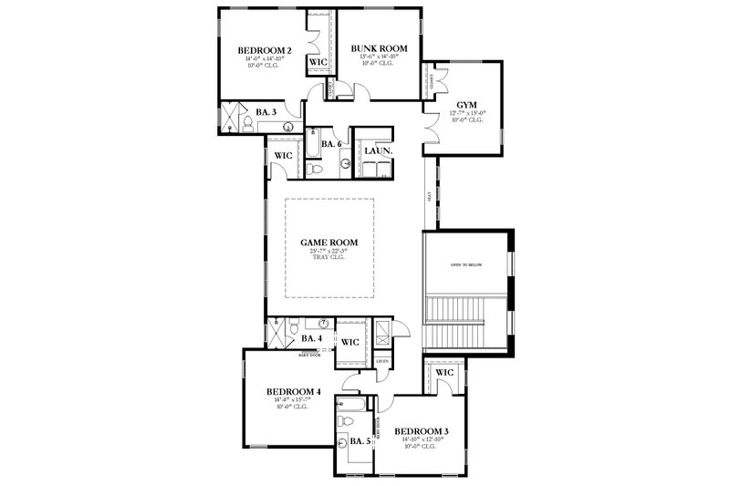 Dream House Plan - Floor Plan - Upper Floor for Contemporary House Plan #1058-229 - 6 bed, 6.5 bath