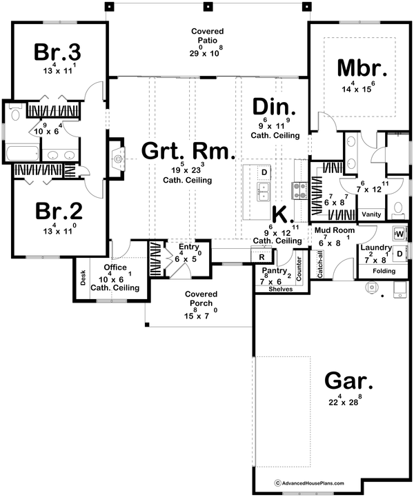 Dream House Plan - Traditional Floor Plan - Main Floor Plan #455-436