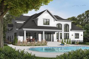 Exterior - Rear Elevation for Farmhouse House Plan #23-2693 - 4 bed, 3.5 bath