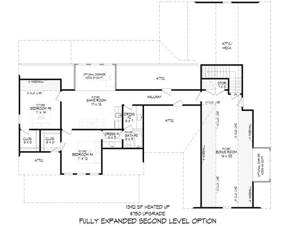 Farmhouse Floor Plan - Upper Floor Plan #932-1206