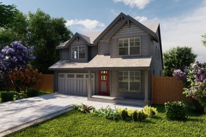 Craftsman Exterior - Front Elevation Plan #53-757