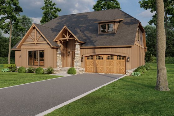 Exterior - Front Elevation 3 for European House Plan #17-2257 - 3 bed, 2 bath