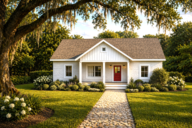 Exterior - Front Elevation 2 for Ranch House Plan #44-228 - 3 bed, 2 bath