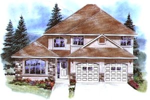 European Exterior - Front Elevation Plan #18-295