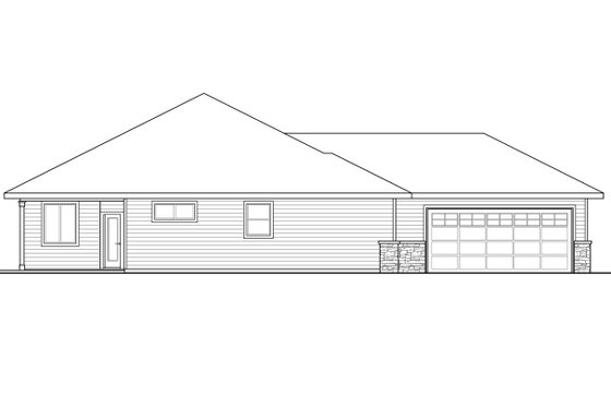 Exterior - Other Elevation for Ranch House Plan #124-957 - 3 bed, 2 bath