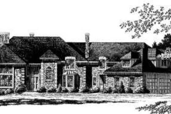 Exterior - Front Elevation for European House Plan #328-121 - 4 bed, 3.5 bath