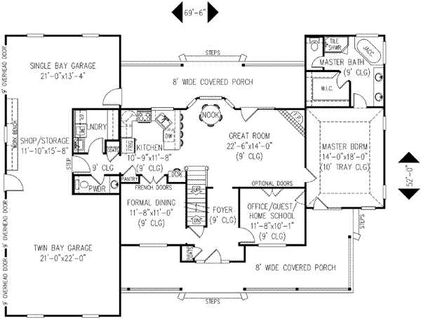 Architectural House Design - Country Floor Plan - Main Floor Plan #11-120