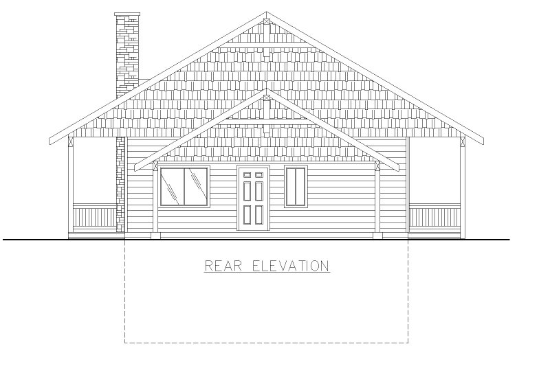 Dream House Plan - Exterior - Rear Elevation for Craftsman House Plan #117-1021 - 2 bed, 3 bath