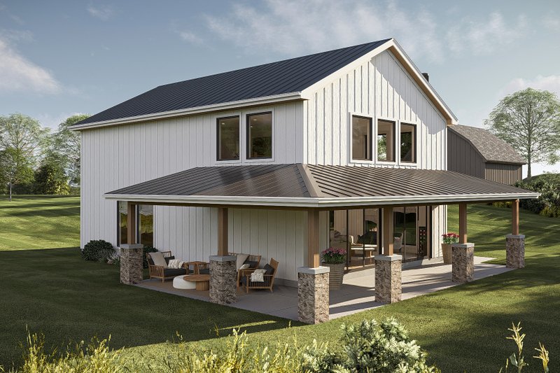 Dream House Plan - Exterior - Other Elevation for Barndominium House Plan #455-595 - 2 bed, 2.5 bath