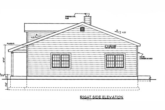 Exterior - Other Elevation for Country House Plan #3-120 - 3 bed, 2 bath