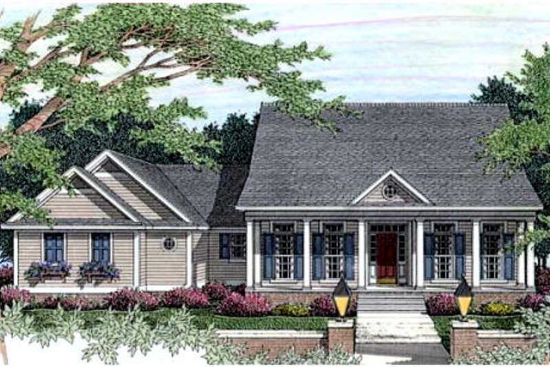 Architectural House Design - Southern Exterior - Front Elevation Plan #406-194