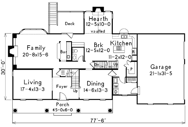 Colonial Floor Plan - Main Floor Plan #57-121