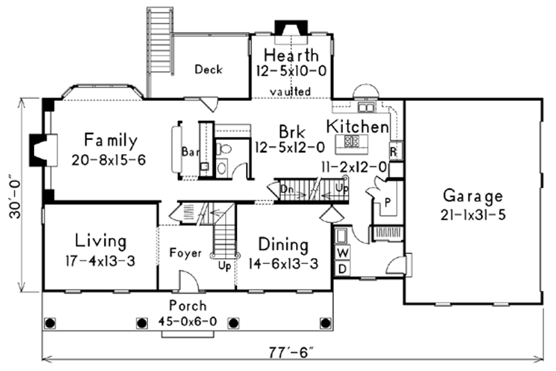 Dream House Plan - Floor Plan - Main Floor for Colonial House Plan #57-121 - 4 bed, 4.5 bath