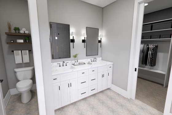 Interior - Master Bathroom 1 for Traditional House Plan #51-1252 - 3 bed, 3.5 bath