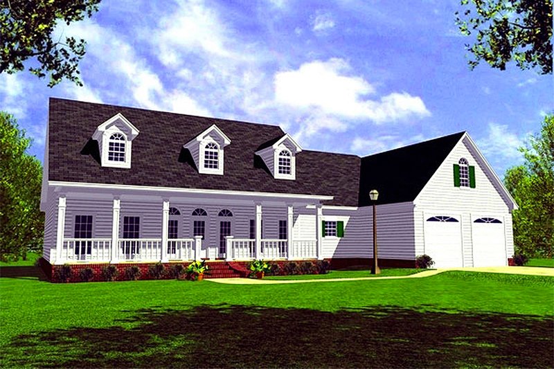 House Blueprint - Farmhouse Exterior - Front Elevation Plan #21-127