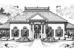Southern Exterior - Front Elevation Plan #45-208