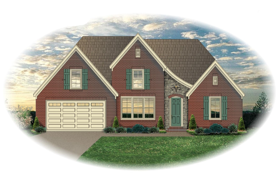 Exterior - Front Elevation for European House Plan #81-1435 - 3 bed, 2.5 bath