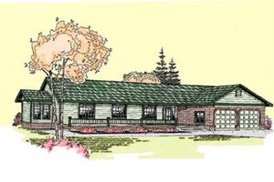 Ranch Exterior - Front Elevation Plan #60-272