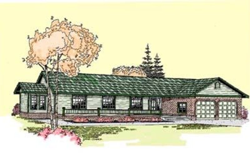 House Blueprint - Ranch Exterior - Front Elevation Plan #60-272