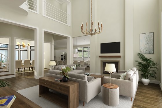 Interior - Family Room for Contemporary House Plan #45-611 - 4 bed, 4.5 bath