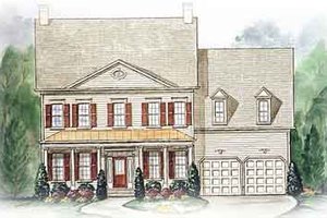 Colonial Exterior - Front Elevation Plan #54-171