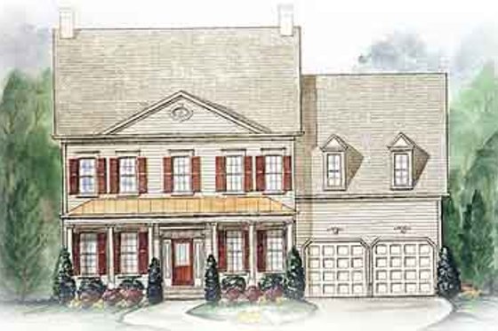 Exterior - Front Elevation for Colonial House Plan #54-171 - 4 bed, 3.5 bath
