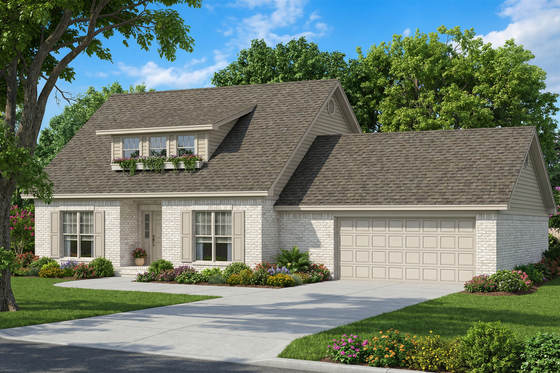 Exterior - Front Elevation for Colonial House Plan #17-237 - 3 bed, 2.5 bath