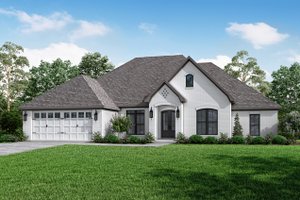 Exterior - Front Elevation 3 for European House Plan #430-129 - 4 bed, 2.5 bath