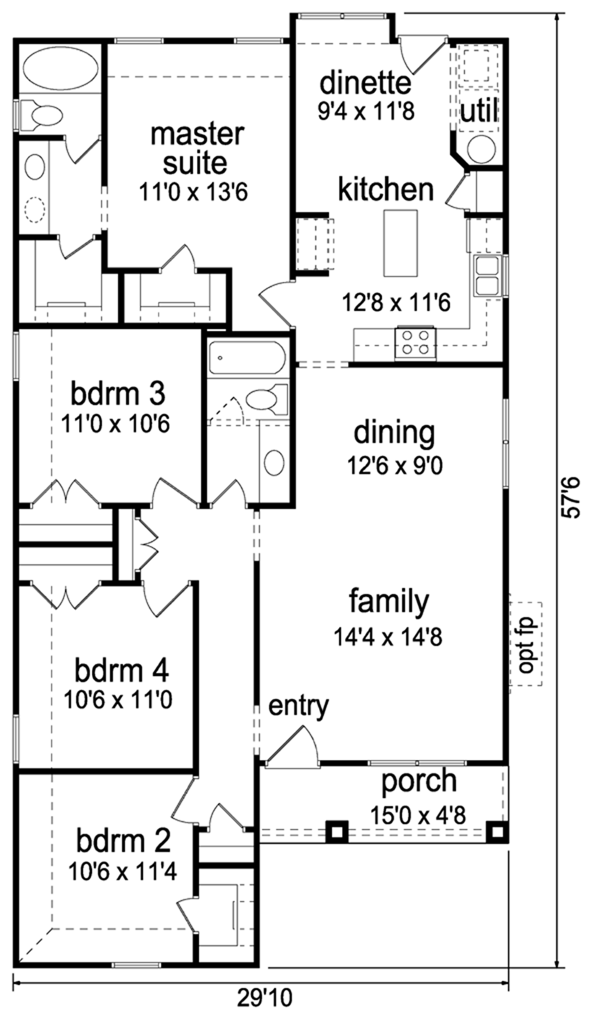 Home Plan - Craftsman Floor Plan - Main Floor Plan #84-496