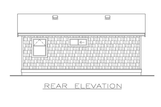 Exterior - Rear Elevation for Cottage House Plan #1100-66 - 2 bed, 1 bath