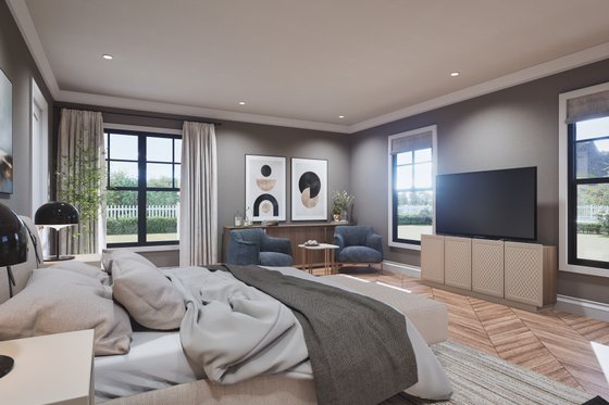 Interior - Master Bedroom for Farmhouse House Plan #54-649 - 3 bed, 2 bath