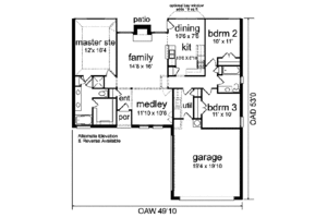 Floor Plan - Main Floor for Traditional House Plan #84-110 - 3 bed, 2 bath
