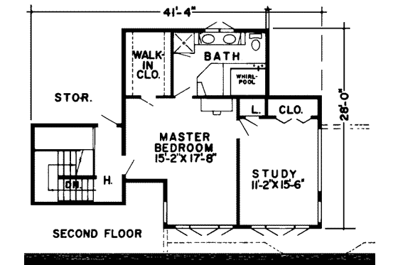 Floor Plan - Upper Floor for Traditional House Plan #312-568 - 4 bed, 3.5 bath
