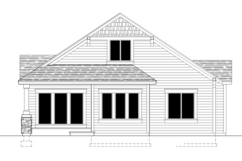 House Blueprint - Exterior - Rear Elevation for Farmhouse House Plan #112-186 - 3 bed, 2 bath