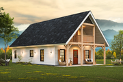 Log Style House Plan - 3 Beds 2 Baths 1560 Sq/Ft Plan #54-658 