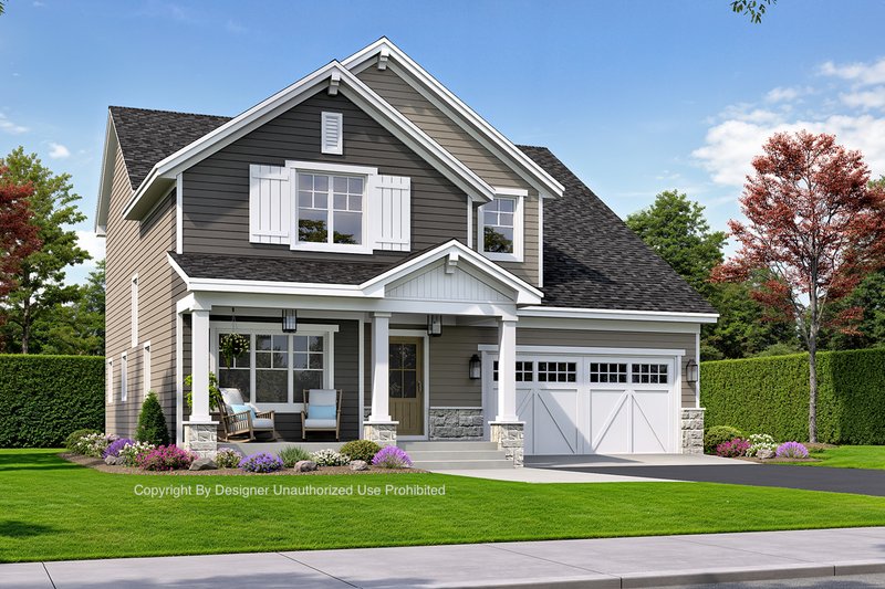 House Blueprint - Exterior - Front Elevation 4 for Craftsman House Plan #51-1359 - 4 bed, 2.5 bath