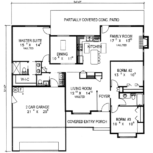 House Plan Design - Ranch Floor Plan - Main Floor Plan #117-191