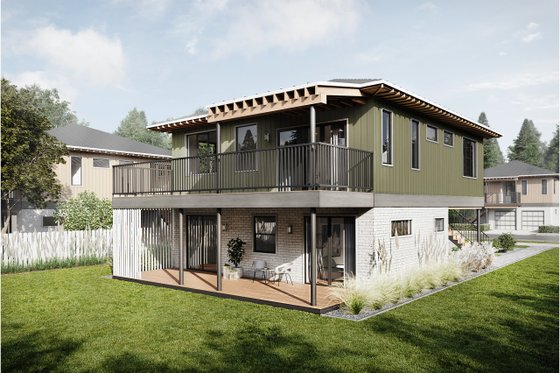 Exterior - Rear Elevation for Bungalow House Plan #924-25 - 4 bed, 3 bath