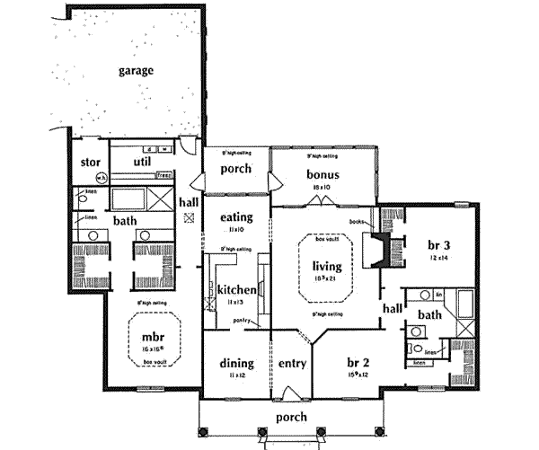 House Plan Design - Southern Floor Plan - Main Floor Plan #36-413